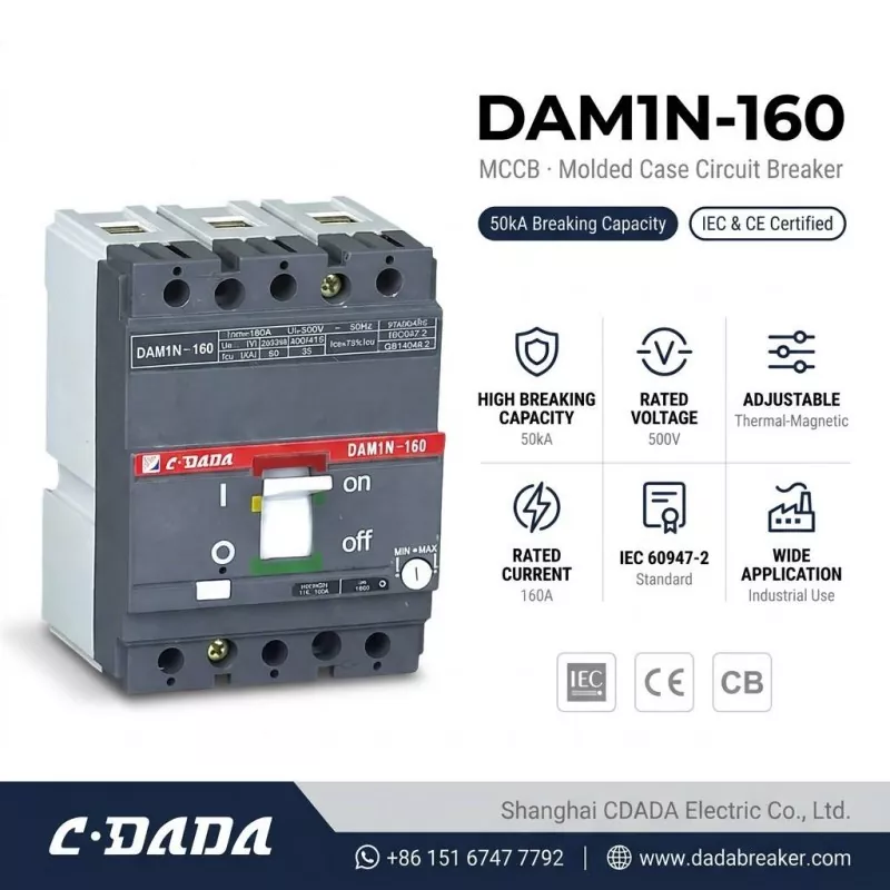 CDADA lanza un disyuntor MCCB de alta capacidade DAM1N-160 160A